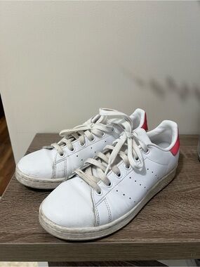 Adidas White & Pink Stan Smith Sneakers
